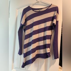 Purple stripped asymmetrical sweater